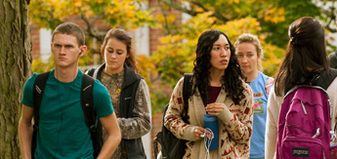 image of students walking on campus